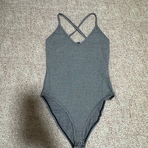 Striped Bodysuit - Black and White